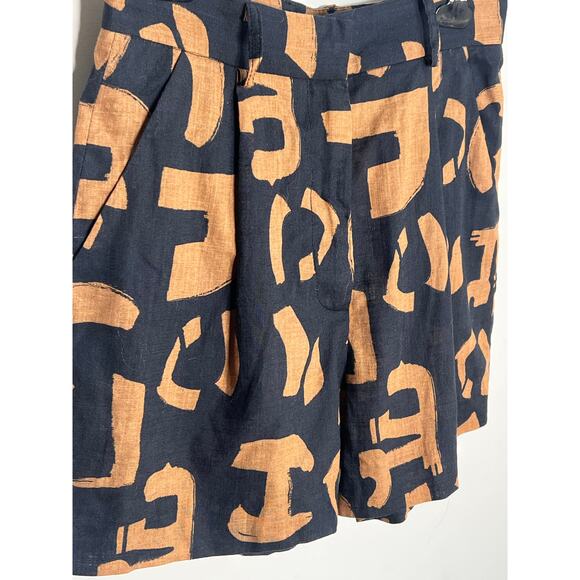 Parisienne Et Alors Bremontier Tribal High Rise Pleated Short Black/Brown 36 NWT - Picture 4 of 9